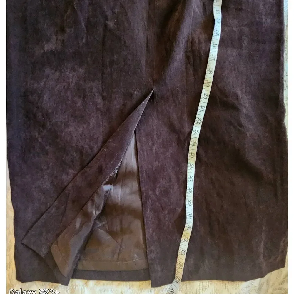 K2 Judith Heart petites faux suade lined midi skirt